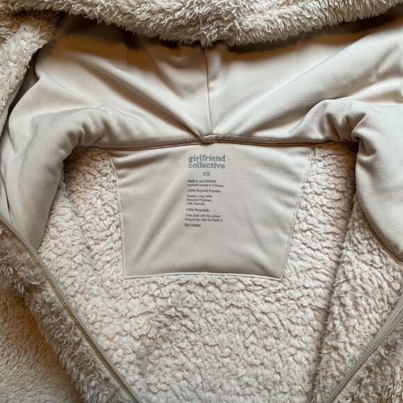 Girlfriend Collective Recycled Bomber in Cream - Picture 3 of 5